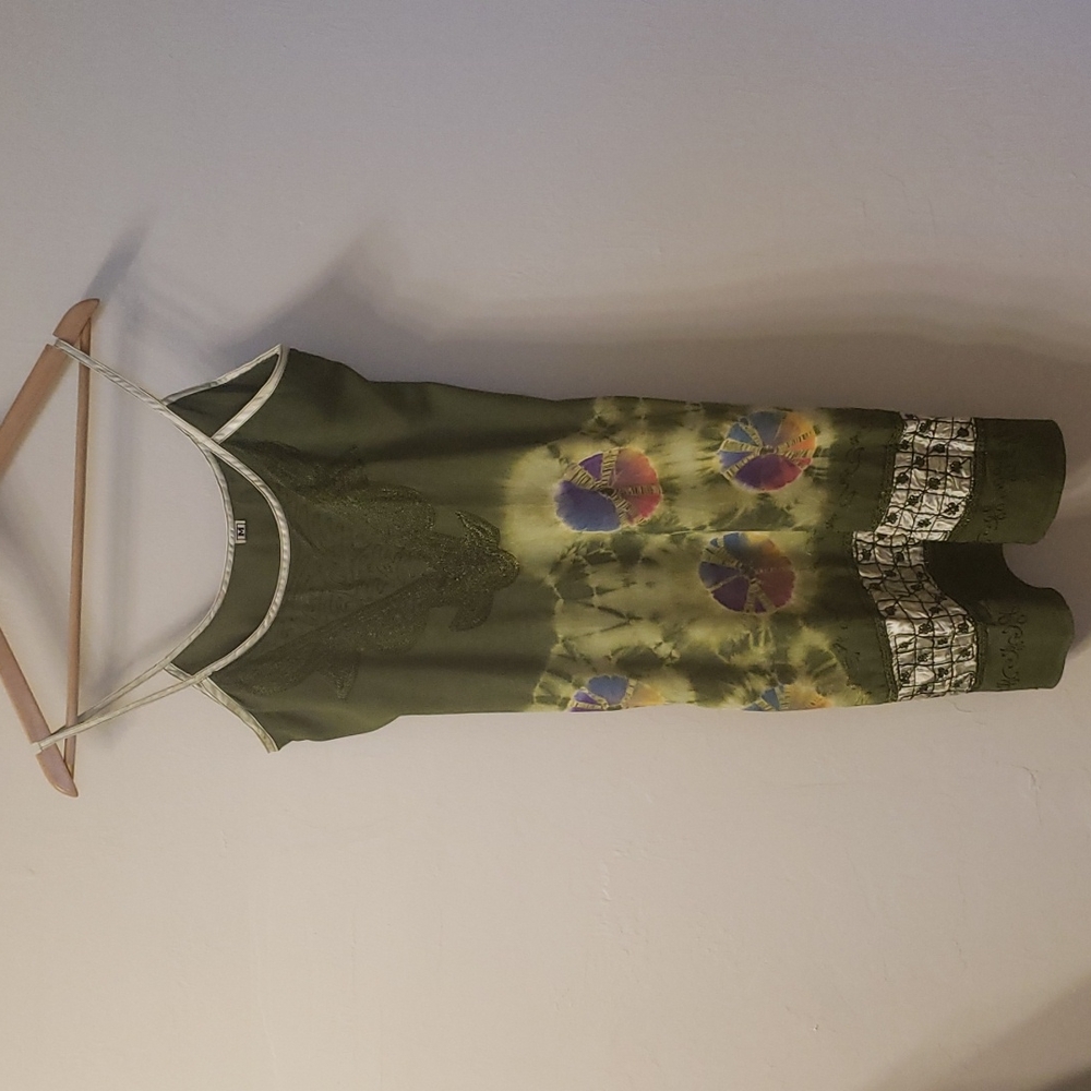 Flowy Green Boho Dress